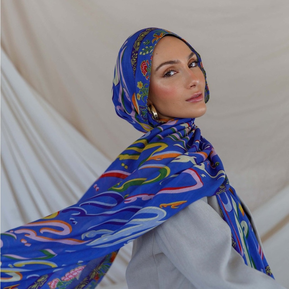 Remembrance blue vela scarves hijab